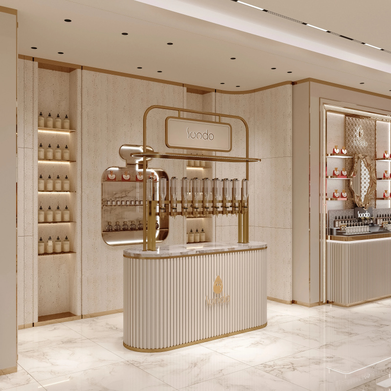 Perfume Fragrance Bar - Maßgefertigter, abnehmbarer Parfüm-Präsentationsschrank, mobiler Parfümstand, Glas-LED-Vitrine,