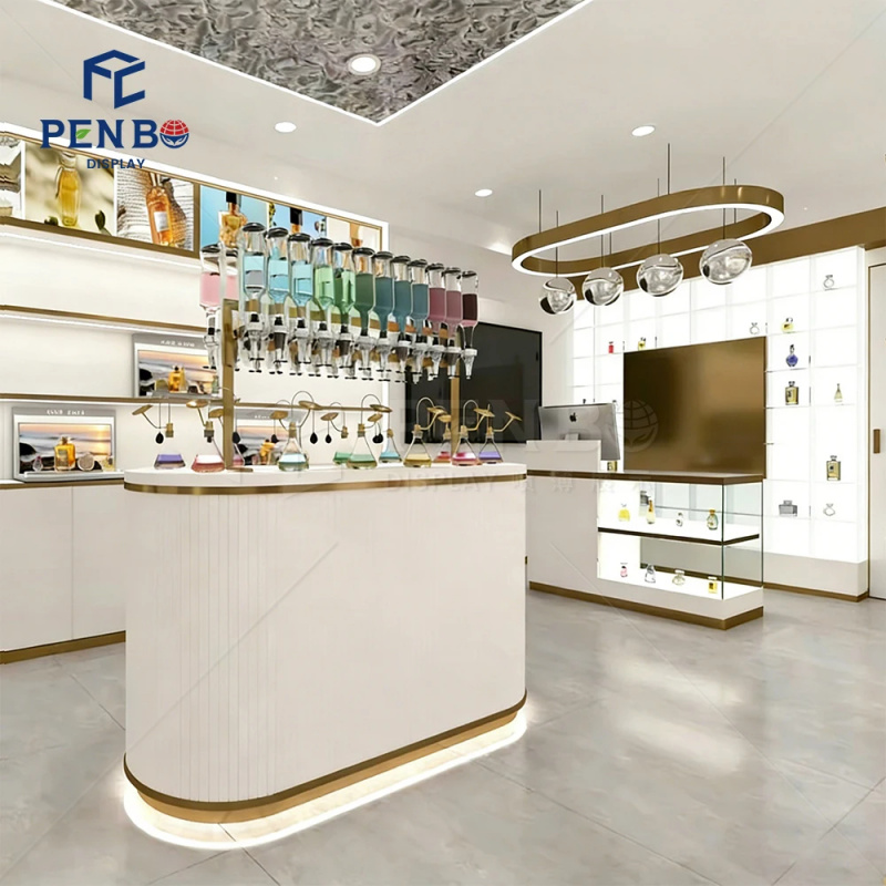 Perfume Fragrance Bar - Maßgefertigte Beleuchtete Duftvitrine Luxuriöse Parfümbar-Showcase Möbel